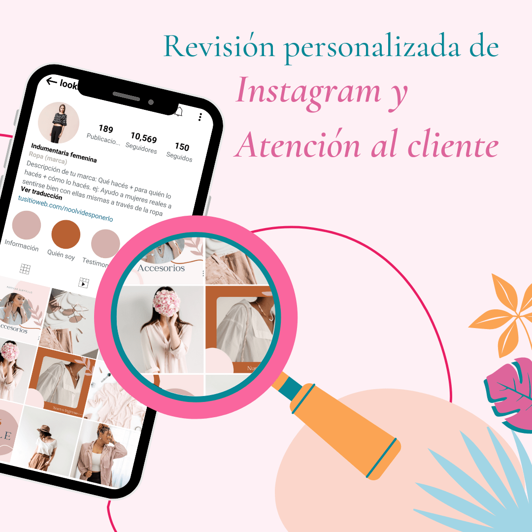 Revisión personalizada de perfil de Instagram y Atención al cliente